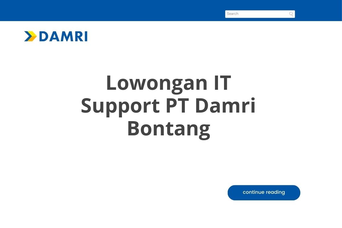 Lowongan IT Support PT Damri Bontang