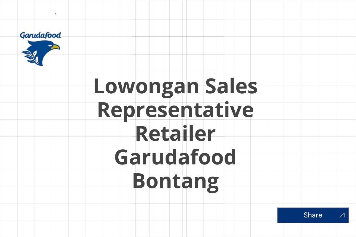 Lowongan Sales Representative Retailer Garudafood Bontang