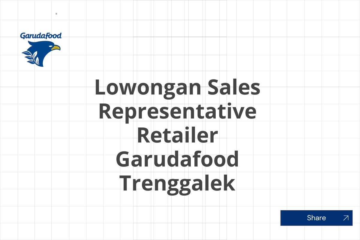 Lowongan Sales Representative Retailer Garudafood Trenggalek