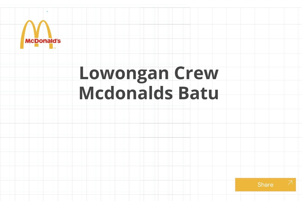 Lowongan Crew Mcdonalds Batu