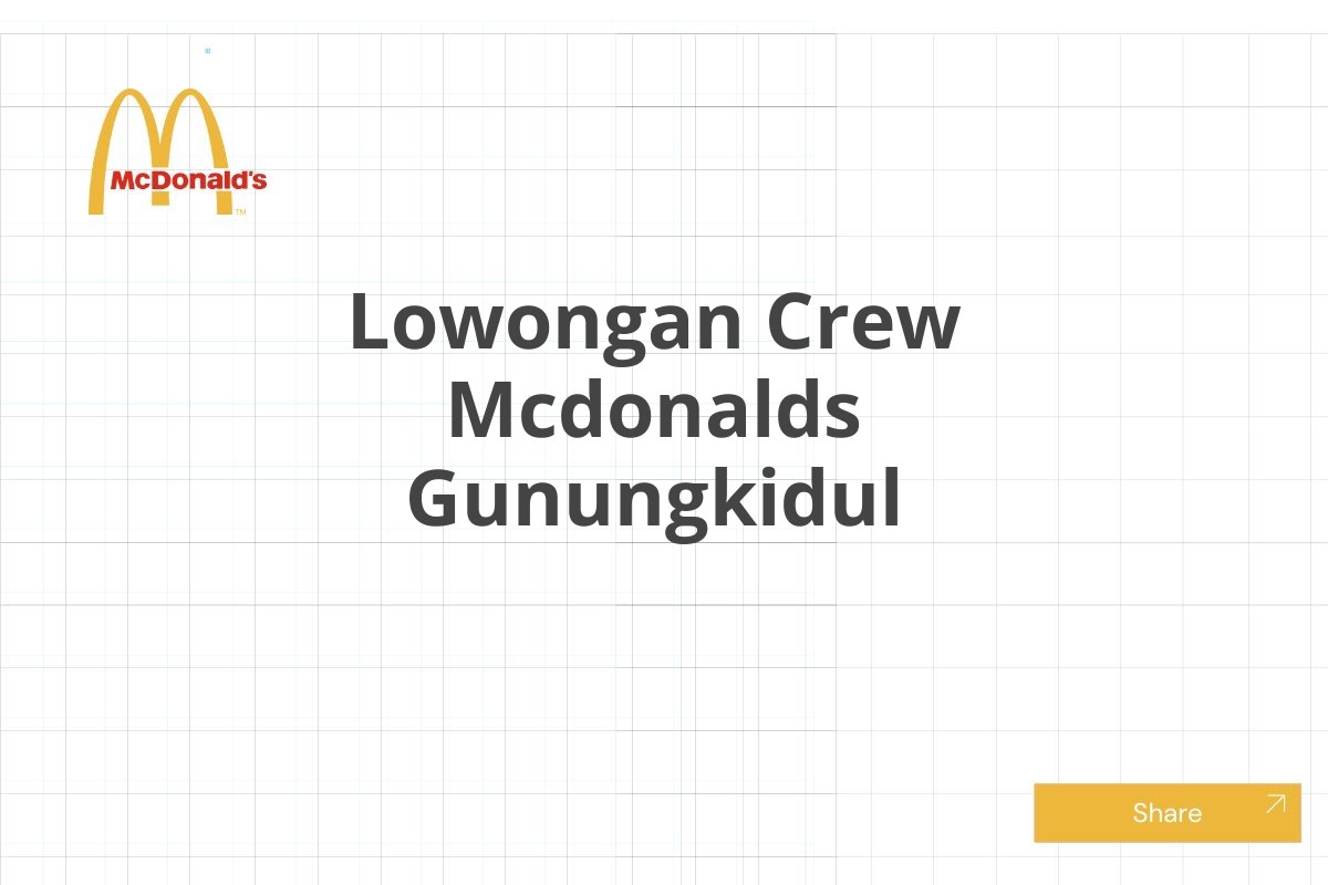 Lowongan Crew Mcdonalds Gunungkidul