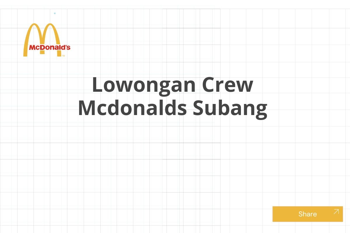 Lowongan Crew Mcdonalds Subang