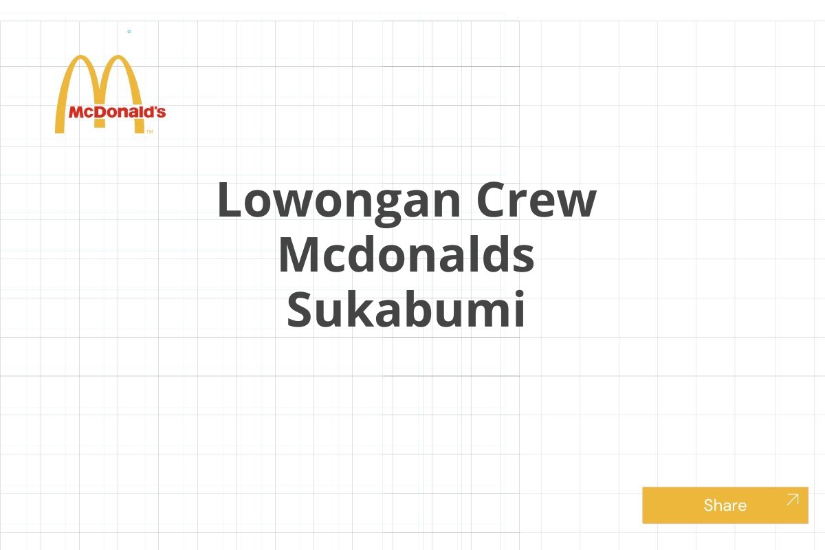 Lowongan Crew Mcdonalds Sukabumi