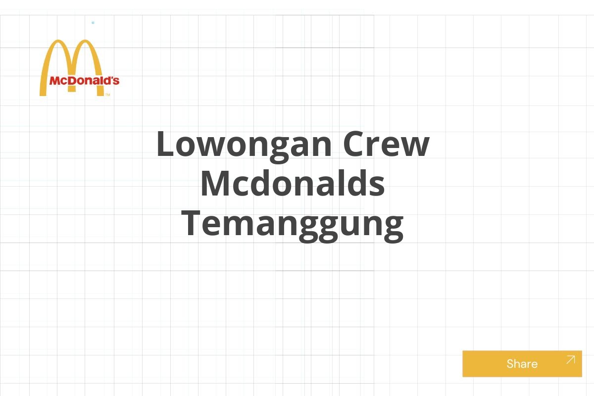 Lowongan Crew Mcdonalds Temanggung