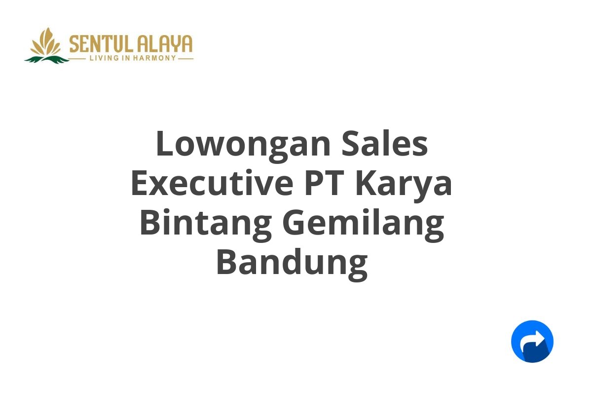 Lowongan Sales Executive PT Karya Bintang Gemilang Bandung