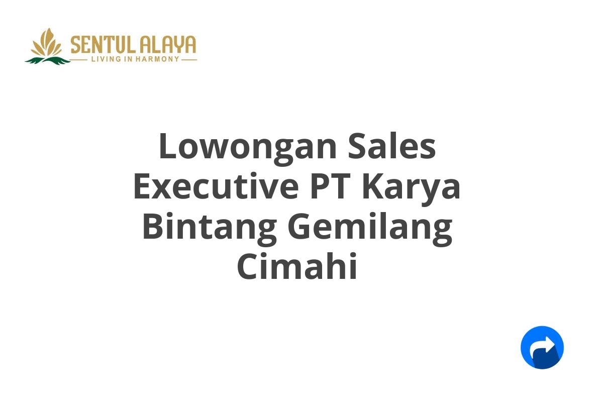 Lowongan Sales Executive PT Karya Bintang Gemilang Cimahi