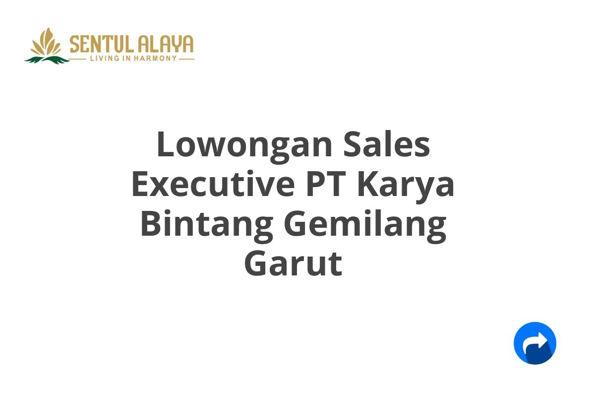 Lowongan Sales Executive PT Karya Bintang Gemilang Garut