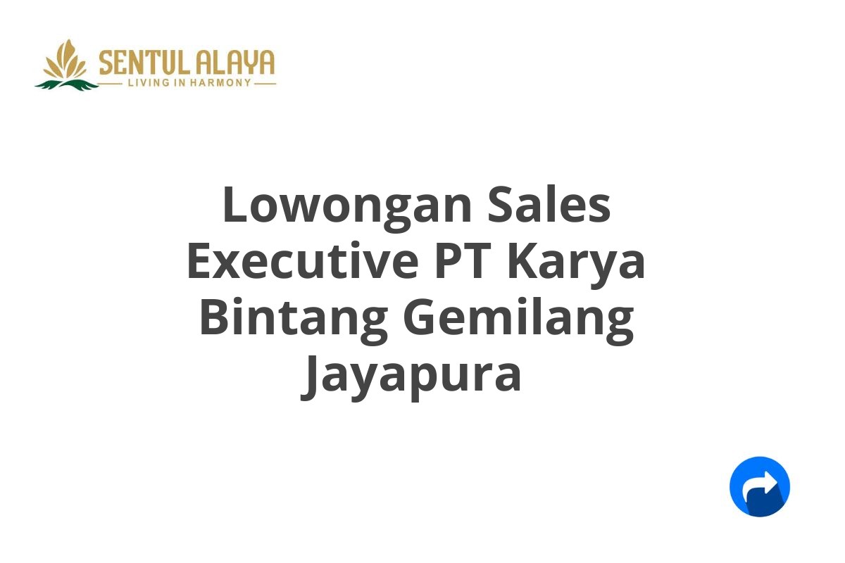 Lowongan Sales Executive PT Karya Bintang Gemilang Jayapura