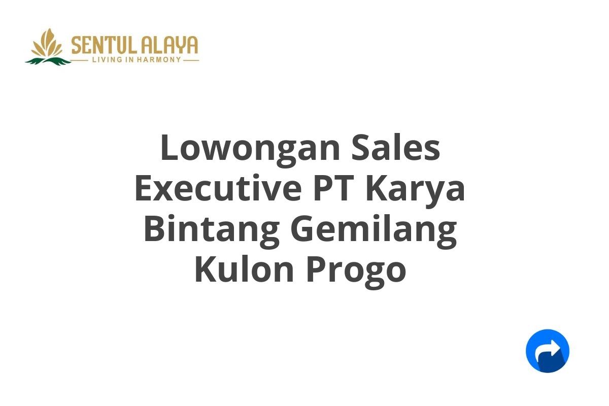 Lowongan Sales Executive PT Karya Bintang Gemilang Kulon Progo