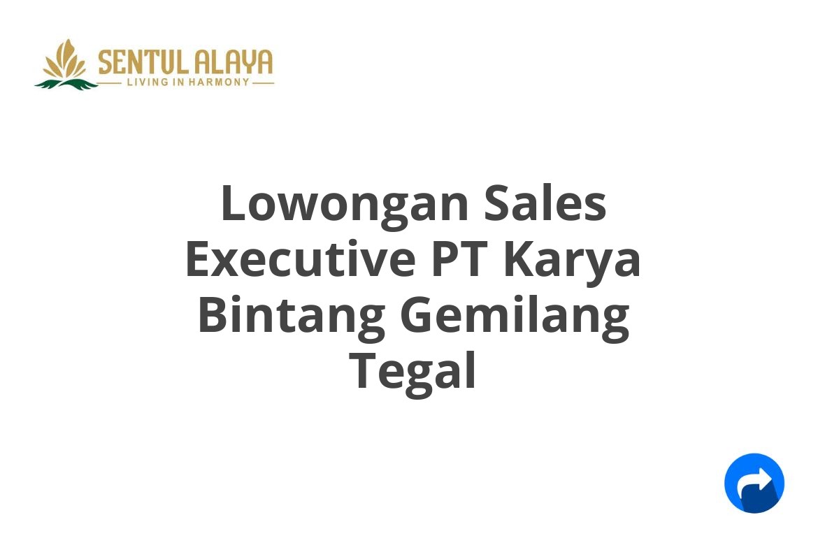 Lowongan Sales Executive PT Karya Bintang Gemilang Tegal