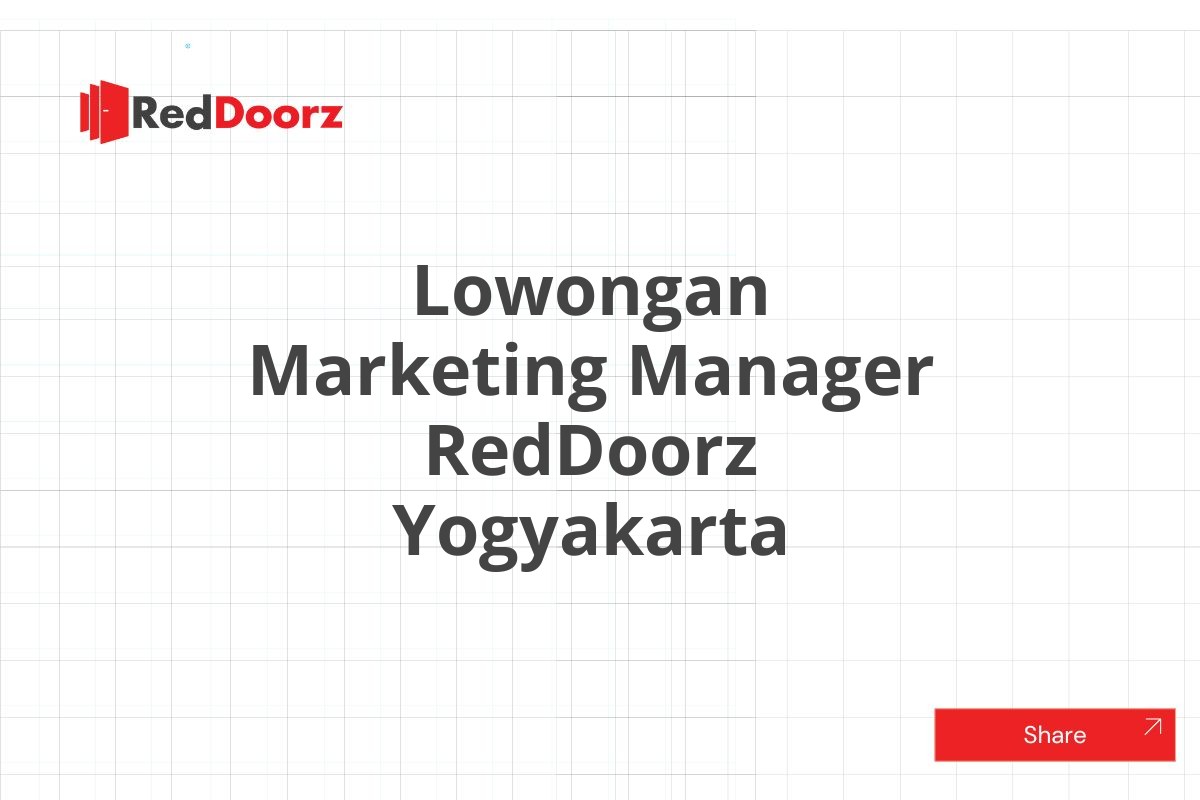 Lowongan Marketing Manager RedDoorz Yogyakarta