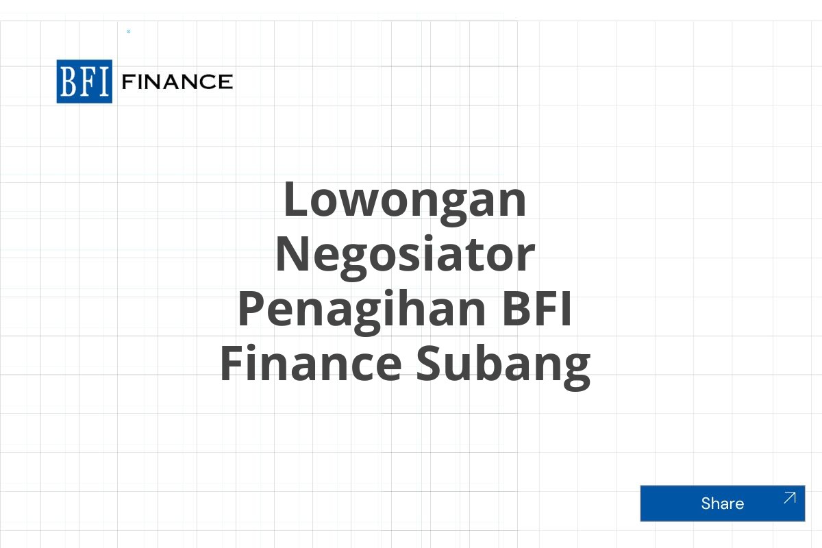 Lowongan Negosiator Penagihan BFI Finance Subang